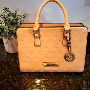 Faux Versace design tan satchel handbag 1969